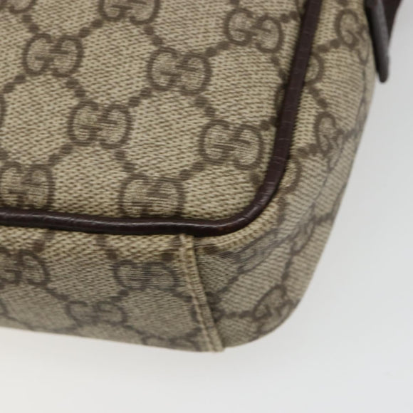 GUCCI GG Supreme Shoulder Bag PVC Beige Silver 12275 Auth ka4852