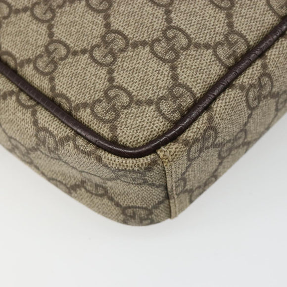 GUCCI GG Supreme Shoulder Bag PVC Beige Silver 12275 Auth ka4852