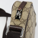GUCCI GG Supreme Shoulder Bag PVC Beige Silver 12275 Auth ka4852-9