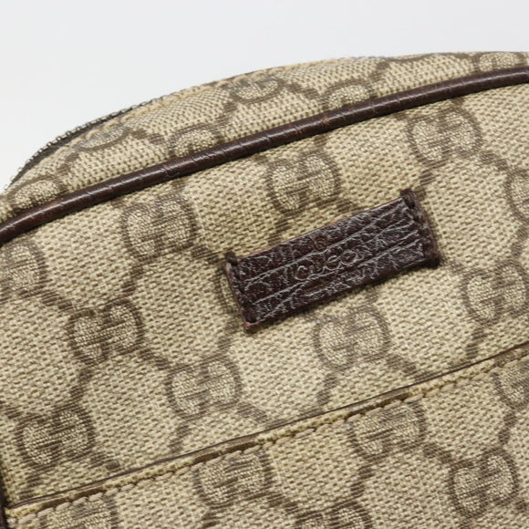 GUCCI GG Supreme Shoulder Bag PVC Beige Silver 12275 Auth ka4852