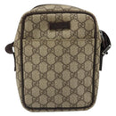 GUCCI GG Supreme Shoulder Bag PVC Beige Silver 12275 Auth ka4852-13