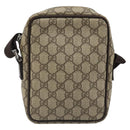GUCCI GG Supreme Shoulder Bag PVC Beige Silver 12275 Auth ka4852-2
