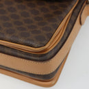 CELINE Macadam Canvas Shoulder Bag PVC Leather Brown Gold Auth ka4853-11