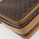 CELINE Macadam Canvas Shoulder Bag PVC Leather Brown Gold Auth ka4853-14