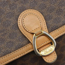 CELINE Macadam Canvas Shoulder Bag PVC Leather Brown Gold Auth ka4853-15