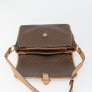 CELINE Macadam Canvas Shoulder Bag PVC Leather Brown Gold Auth ka4853-16