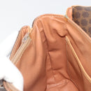 CELINE Macadam Canvas Shoulder Bag PVC Leather Brown Gold Auth ka4853-20