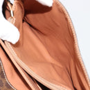 CELINE Macadam Canvas Shoulder Bag PVC Leather Brown Gold Auth ka4853-22