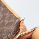 CELINE Macadam Canvas Shoulder Bag PVC Leather Brown Gold Auth ka4853-23