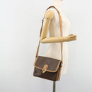 CELINE Macadam Canvas Shoulder Bag PVC Leather Brown Gold Auth ka4853-24
