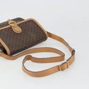 CELINE Macadam Canvas Shoulder Bag PVC Leather Brown Gold Auth ka4853-7