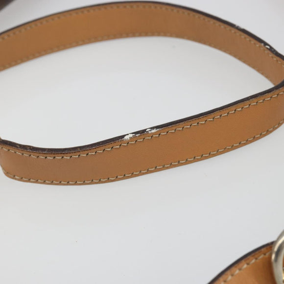 CELINE Macadam Canvas Shoulder Bag PVC Leather Brown Gold Auth ka4853