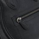 CELINE Luggage Micro Shopper Hand Bag Leather Black Silver Auth ka4855SAM-17