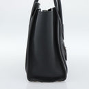 CELINE Luggage Micro Shopper Hand Bag Leather Black Silver Auth ka4855SAM-3