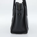 CELINE Luggage Micro Shopper Hand Bag Leather Black Silver Auth ka4855SAM-4