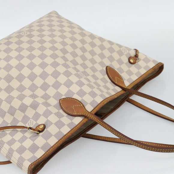 LOUIS VUITTON Damier Azur Neverfull MM Tote Bag N41605 LV Auth ka4858