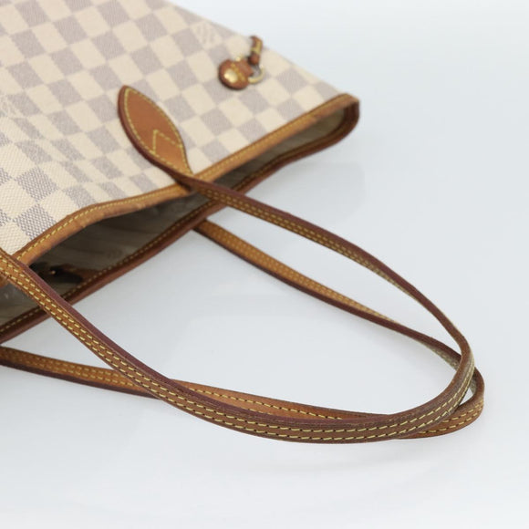 LOUIS VUITTON Damier Azur Neverfull MM Tote Bag N41605 LV Auth ka4858