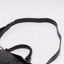 Salvatore Ferragamo Gancini Hand Bag Leather 2way Black Silver Auth ka4860A-15