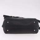 Salvatore Ferragamo Gancini Hand Bag Leather 2way Black Silver Auth ka4860A-5