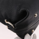 Salvatore Ferragamo Gancini Hand Bag Leather 2way Black Silver Auth ka4860A-17