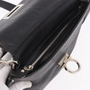Salvatore Ferragamo Gancini Hand Bag Leather 2way Black Silver Auth ka4860A-10