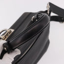 Salvatore Ferragamo Gancini Hand Bag Leather 2way Black Silver Auth ka4860A-7
