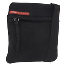 PRADA Sports Line Shoulder Bag Cotton Black Silver Auth ka4861-1