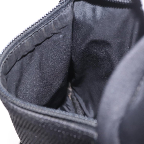 PRADA Sports Line Shoulder Bag Cotton Black Silver Auth ka4861