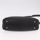 MCM Hand Bag Leather 2way Black Gold Auth ka4862-5