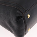 MCM Hand Bag Leather 2way Black Gold Auth ka4862-9
