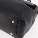 MCM Hand Bag Leather 2way Black Gold Auth ka4862-16