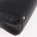 MCM Hand Bag Leather 2way Black Gold Auth ka4862-17