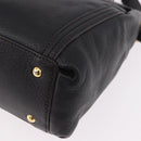 MCM Hand Bag Leather 2way Black Gold Auth ka4862-18
