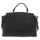 MCM Hand Bag Leather 2way Black Gold Auth ka4862-2