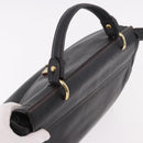 MCM Hand Bag Leather 2way Black Gold Auth ka4862-6