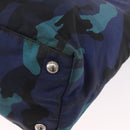 PRADA Tote Bag Nylon Blue Silver Auth ka4864-16