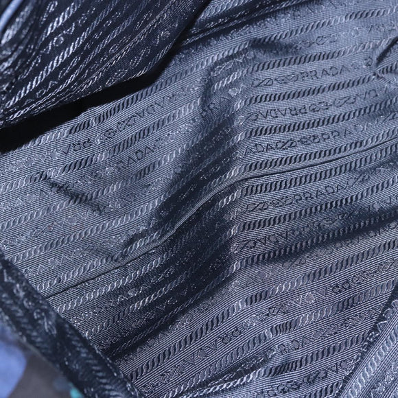 PRADA Tote Bag Nylon Blue Silver Auth ka4864