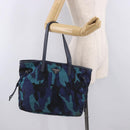 PRADA Tote Bag Nylon Blue Silver Auth ka4864-23