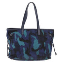 PRADA Tote Bag Nylon Blue Silver Auth ka4864-2