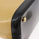 LOUIS VUITTON Monogram Vernis Lockit PM Tote Bag Beige Black M90251 Auth ka4865-15