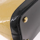 LOUIS VUITTON Monogram Vernis Lockit PM Tote Bag Beige Black M90251 Auth ka4865-17