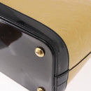LOUIS VUITTON Monogram Vernis Lockit PM Tote Bag Beige Black M90251 Auth ka4865-18