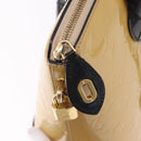 LOUIS VUITTON Monogram Vernis Lockit PM Tote Bag Beige Black M90251 Auth ka4865-9