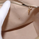 LOUIS VUITTON Monogram Vernis Lockit PM Tote Bag Beige Black M90251 Auth ka4865-11