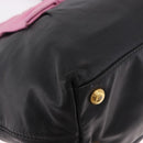 PRADA Hand Bag Leather 2way Black Gold Auth ka4866-16