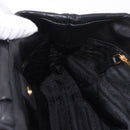 PRADA Hand Bag Leather 2way Black Gold Auth ka4866-22