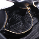 PRADA Hand Bag Leather 2way Black Gold Auth ka4866-24