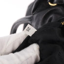 PRADA Hand Bag Leather 2way Black Gold Auth ka4866-12