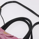 PRADA Hand Bag Leather 2way Black Gold Auth ka4866-14
