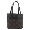 CELINE Macadam Canvas Tote Bag PVC Leather Black Gold Auth ka4867A-1